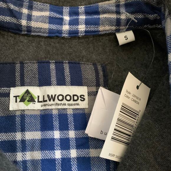 Tallwoods Gray Fleece Button Down Shirt Shacket Size S NWT Outdoor - Picture 8 of 8